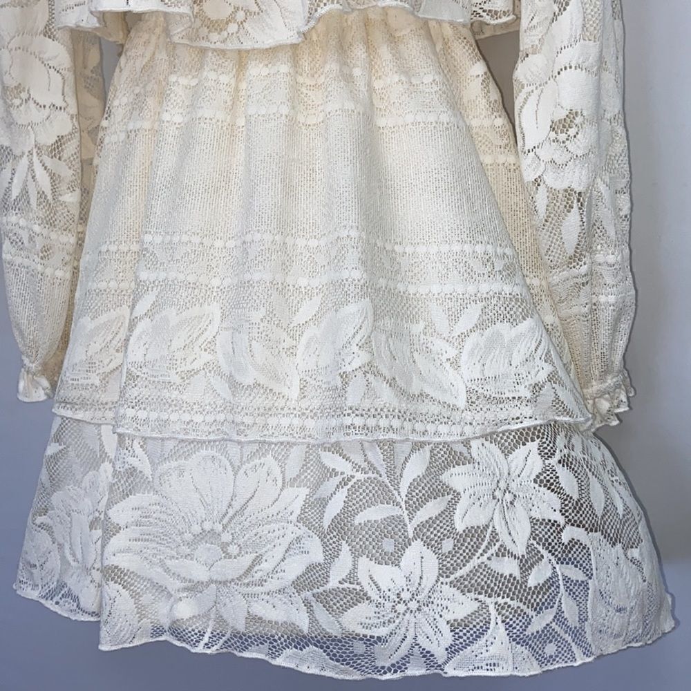 Show Me Your MuMu Dress Roses Cream Lace “Bess” Mini   Excellent!  Nwot  XS - Picture 4 of 8